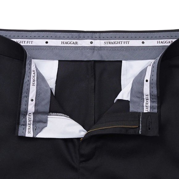 NEW Haggar Men’s Premium Fabric Straight Fit Non-Iron Pants Black, Size 34x32 - Picture 6 of 8